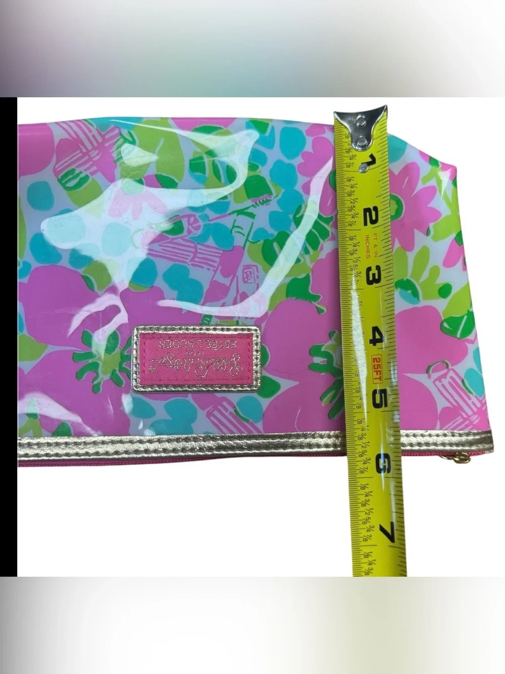EUC Lilly Pulitzer For Estee Lauder Patent Makeup Bag